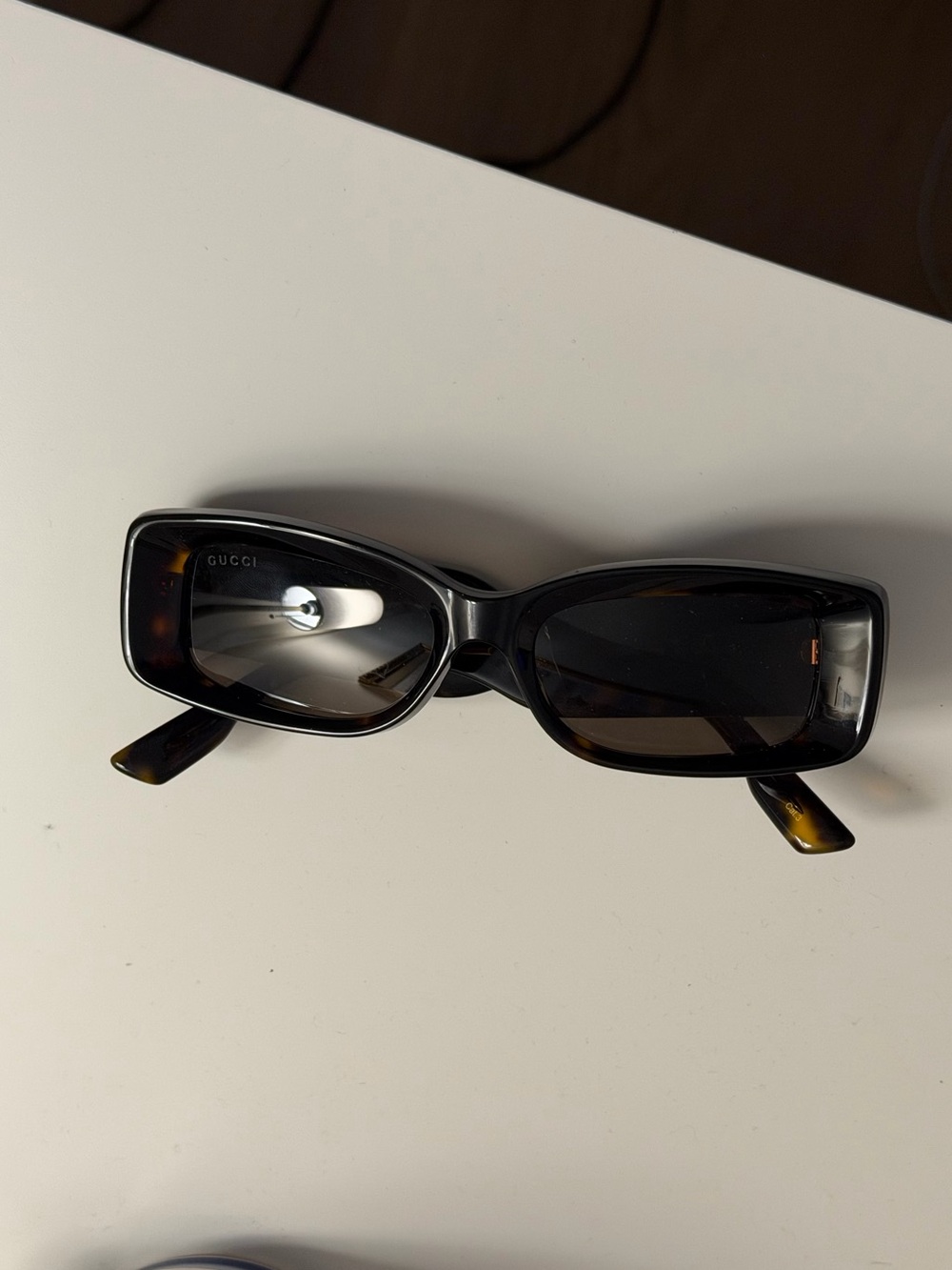 Gucci Women’s Rectangular Sunglasses in Black and Tortoiseshell